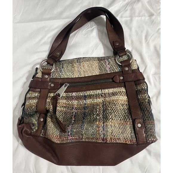 Fossil Handbags - Fossil Fifty Four Tweed/Leather Shoulder Bag Boho Y2K